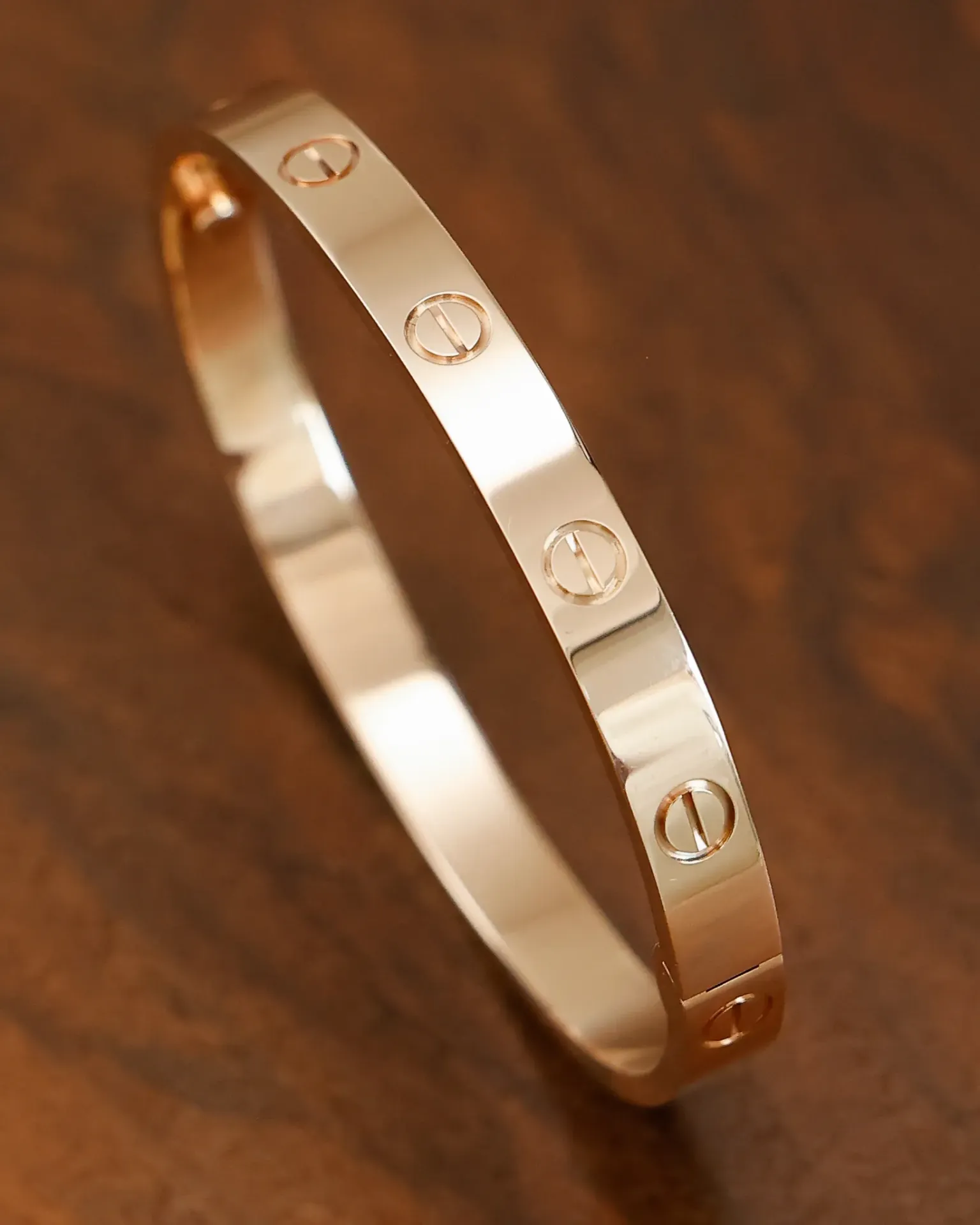 Love Bracelet, Classic Model, Rose Gold, Size 17