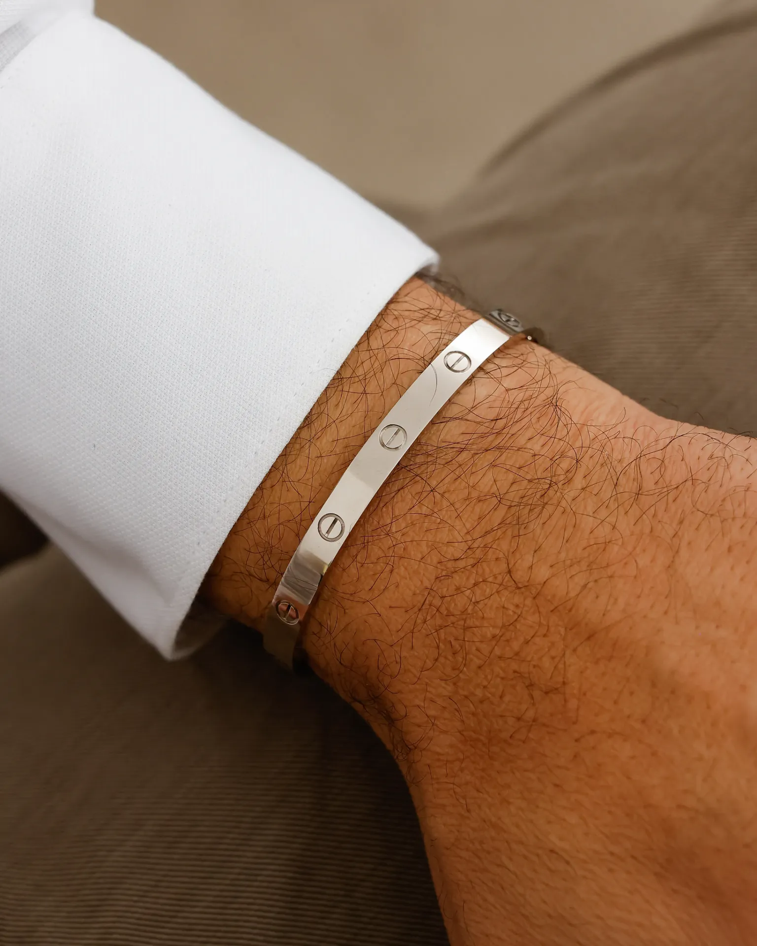 Love Bracelet, Classic Model, White Gold, Size 20