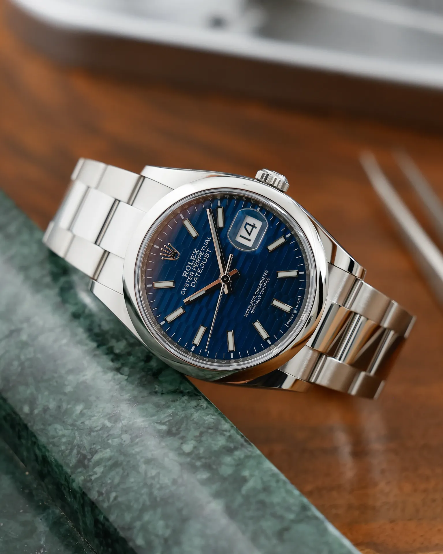 Datejust 36, Blue Fluted-Motif Dial