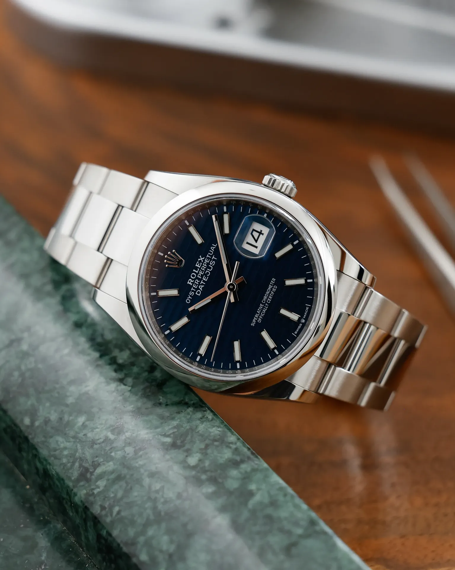 Datejust 36, Blue Fluted-Motif Dial